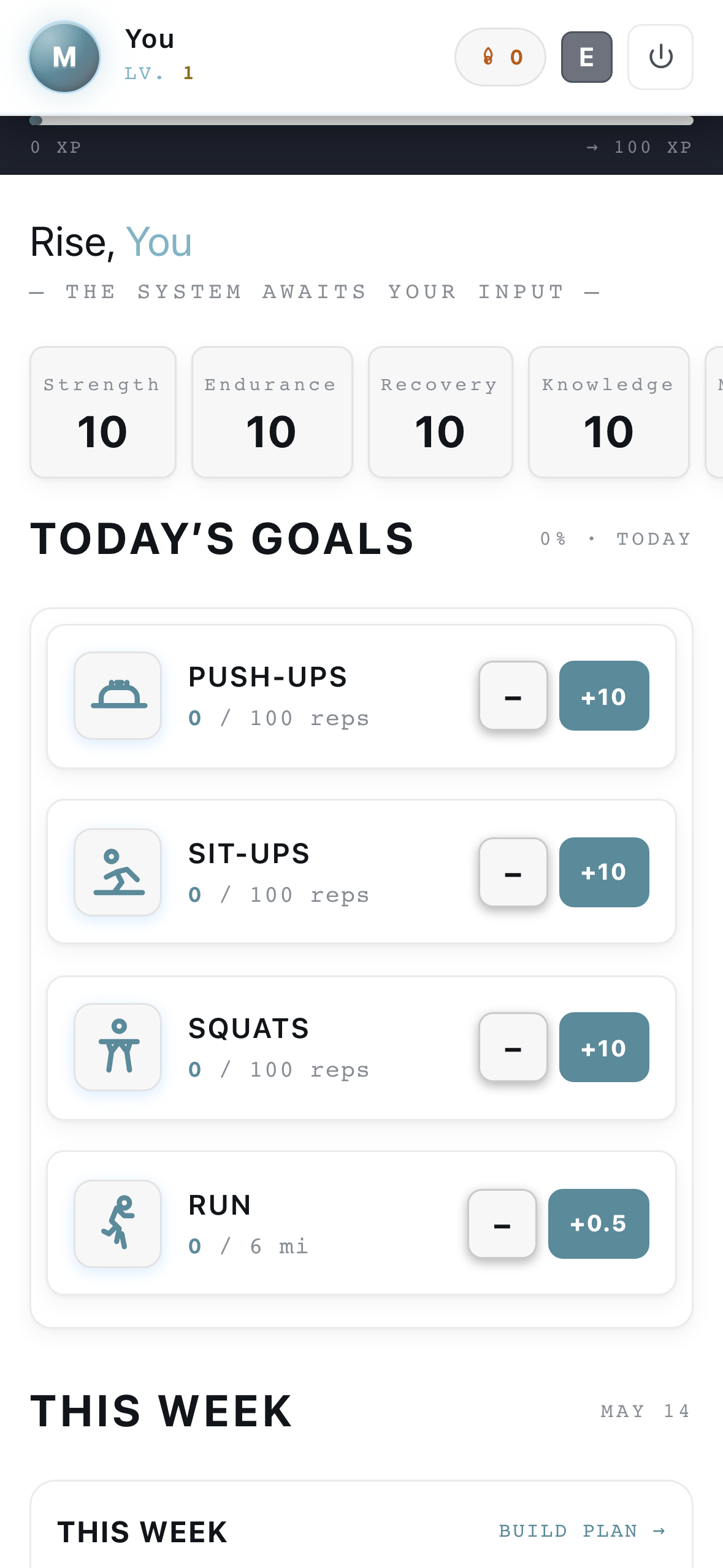 THE SYSTEM showing a neutral color theme